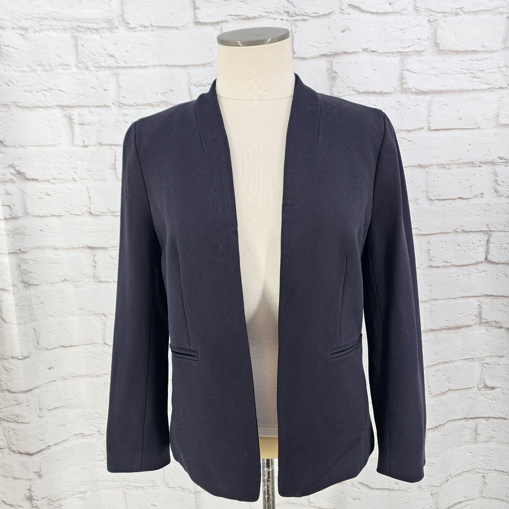 J Crew Blazer Black Stretch Career Professional Interview Open Front Womens 8‎